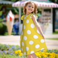 Zufioo Yellow And White Polka Dot Girls Nightgowns Toddler Girl Pajamas