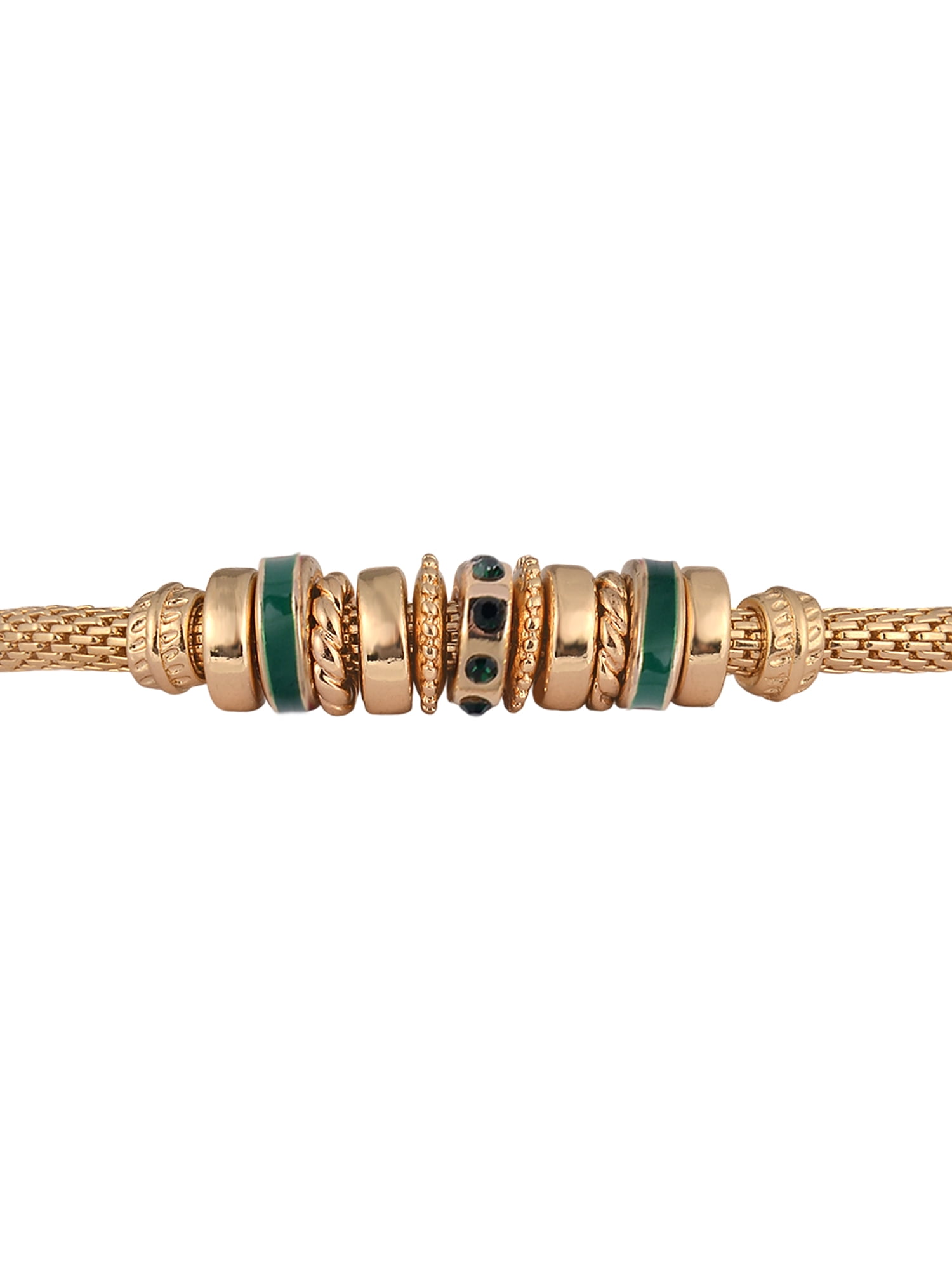 Time and Tru Goldtone Chain with Emerald Birthstone "May" Bracelet