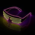 thumbnail image 1 of Gafas de neón Rave (rosa + amarillo) Gafas de sol LED con alambre intermitente que iluminan disfraces de DJ para fiestas, años 80, EDM, Halloween, 1 of 5