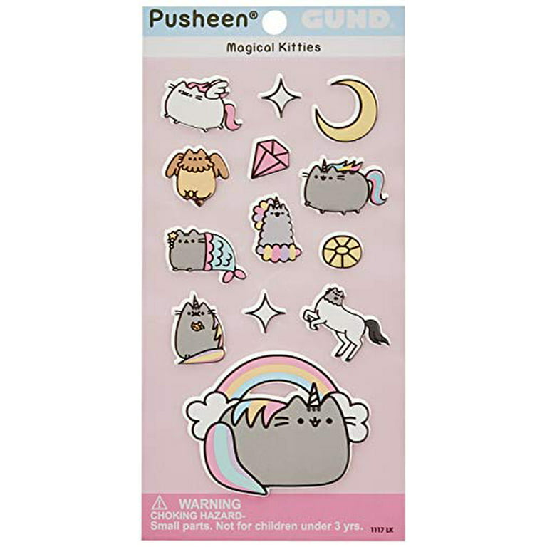 Bundle of 3 |Gund Pusheen Sticker Sheets (Magical Kittens, Meowmaids Mermaid & Stormy's)