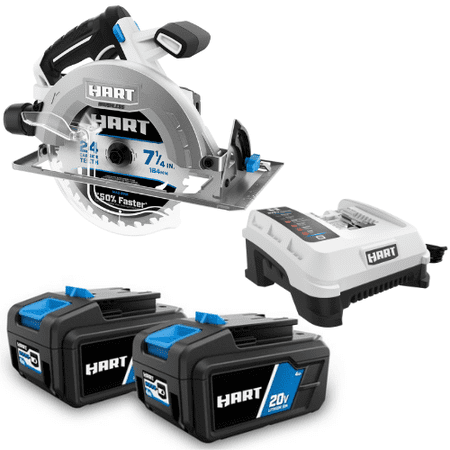 HART 2-pack 20-Volt 4Ah Batteries and Brushless Circular Saw