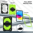 thumbnail image 6 of ELEHOLD Rugged Hybrid Case for iPad 11th Gen (A16) 2025 11-inch,with Built-in Kickstand 360° Rotating Handstrap Pencil Holder Crossbody Shoulder Strap Shockproof Heavy Duty Case,Black/Green, 6 of 10