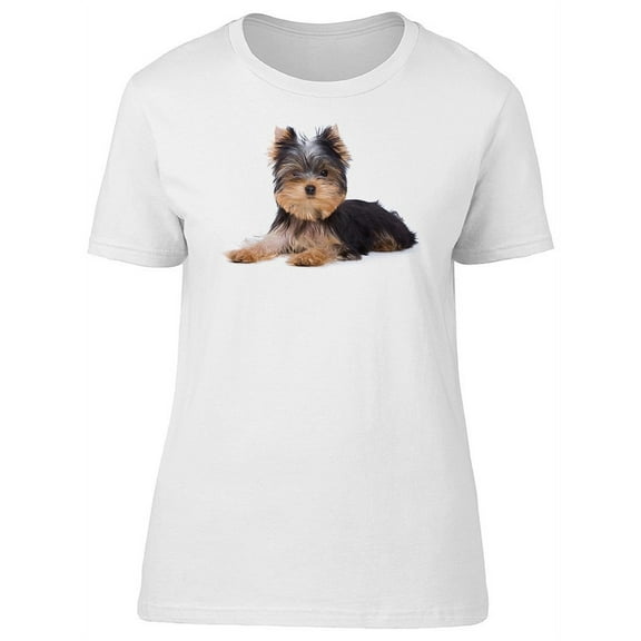 Smartprints Womens Graphic Tee - Adorable Yorkshire Terrier Puppy - Regular Fit 100% Cotton