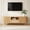 Oak, variant on Spruce & Spring Tambour TV Stand with Power Outlet, Mid-Century Modern Entertainment Center, Rattan Drawer & Fluted Sliding Doors, Solid Wood Legs & Cable Management, Walnut, for TVs up to 80 Inch