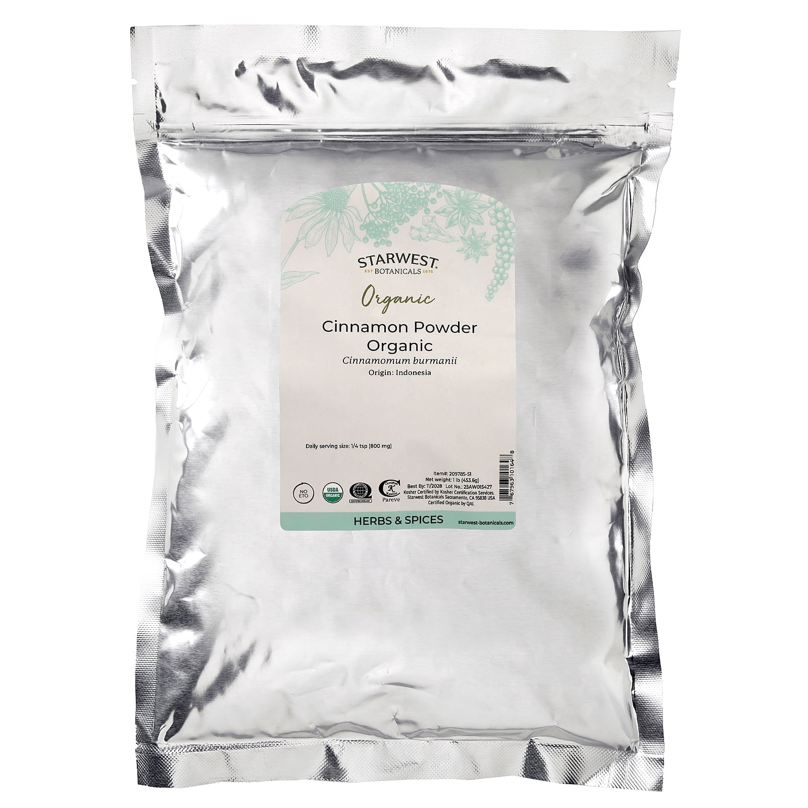 Starwest Botanicals Organic Cinnamon Powder 1 lbs Powder