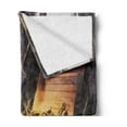 thumbnail image 2 of Fantasy Soft Flannel Fleece Throw Blanket, Open Treasure Chest with Gold Coins in Cave Pirate Fairy Illustration, Cozy Plush for Indoor and Outdoor Use, 50" x 60", Charcoal Grey Amber, by Ambesonne, 2 of 5