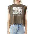 thumbnail image 5 of EcoLoom Straight Outta My Forties Funny 50th Birthday Gift Cap Sleeve Muscle Crop Shirt Women Sleeveless Baby Tee, 5 of 5
