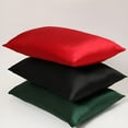 thumbnail image 3 of AUQ 4Pcs Satin Pillowcase,Gentle-On-Hair Construction Silk Pillow Cases 2 Pack,Silk-Simulated Weave Pillow Cases Standard Size,Black, 3 of 3