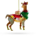thumbnail image 2 of Lama with Gifts Glass Christmas Ornament, 2 of 5