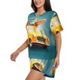 thumbnail image 2 of Kdxio Summer Funny Retro Car Print Pajamas Sets for Women Short-Sleeved Pjs with Lounge Shorts Two Piece Sleepwear S-4XL, 2 of 8
