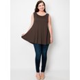 thumbnail image 6 of Made by Johnny Women's Solid Sleeveless Tunic for Leggings Swing Flare Tank Tops S-5XL Plus Size XXL BROWN, 6 of 6