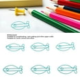 thumbnail image 3 of Office 100pcs Paper Clips Multipurpose Cute Fish Shaped Exquisite Rustproof Metal Paper Clips For Home School Office Sky Blue, 3 of 8