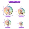 thumbnail image 5 of Happy Easter Basenji with Bunny Ear Headband and Flowers Round Wood Sign African Barkless Dog Lover Hanging Wall Home Decor - 13001, 5 of 5
