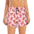 thumbnail image 2 of Xecao's Cute Watermelon for a double-layer running short for women, perfect for gym, tennis, and more, featuring a convenient pocket., 2 of 9