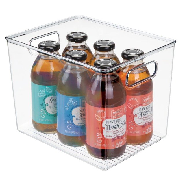 Papelera de almacenamiento mDesign Ligne Collection para cocina, transparente