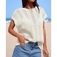 thumbnail image 3 of FreshPretty Sweater Vest Women Crochet Top Cap Short Sleeve Sweater 2026 Spring Summer Knit Shirt Pullover Beach Vacation Outfits, 3 of 9