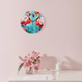 thumbnail image 3 of 12 Inch Wall Clock Battery Operated Silent Clock Decorative for Office, Kitchen, Outdoor, Living Room，Beautiful Flowers And Flamingos Creative, 3 of 5