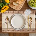 thumbnail image 4 of Farmhouse Texas Star Brown Placemats Set of 4, Berry Vintage Wooden Placemats for Dining Table, Place Mats for Kitchen Tabletop, Waterproof Wipeable Dining Table Mats Set, 4 of 9