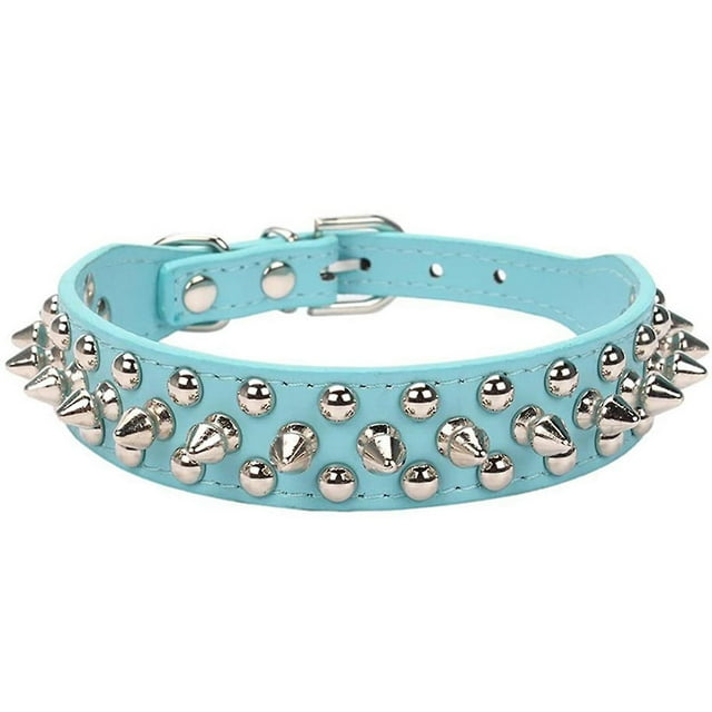 Mushrooms Spiked Rivet Studded Adjustable Pu Leather Pet Collars For Cats Puppy Dogs - Jxlgv