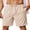 Beige, variant on COOFANDY Mens Linen Shorts 9" Elastic Waist Drawstring Casual Shorts Lightweight Summer Beach Shorts