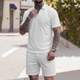 thumbnail image 2 of PIWHJQK 2 Piece Set Men Short Sleeve Shorts Workout Set Men's Solid Short Sleeve Elastic Waist Shorts 2 Piece Set Men Outfit Sets, 2 of 8