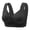 Black, variant on Aura Lane Women’s Lace Perforated Cup Front Closure Bra – Breathable Wirefree Tank Bra for Seniors, Plus Size Comfortable Bralette Black 42