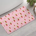 thumbnail image 2 of Strawberry Plants Fruit Polka Dot Pink Pattern Bathroom Rugs Mat,Non Slip Microfiber Bathroom Rug,Rubber Backing,Soft Bathroom Mats for Bathroom Floor,Tub and Shower,17x30in(43x75cm), 2 of 5