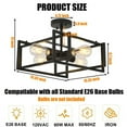 thumbnail image 4 of 4-Light Semi Flush Mount Ceiling Light Fixtures Industrial Ceiling Lamp Vintage Farmhouse Lighting Chandelier Light for Kitchen Island Hallway Dining Room, 4 of 8