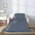 thumbnail image 2 of Gaeub White Dandelion Print Flannel Throw Blanket, Home Fleece Throw Blanket for Couch or Bed,Decorative Blankets,Lightweight Fuzzy Flannel Blanket-60"x50", 2 of 6