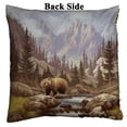 thumbnail image 2 of YKCG Home Decor Grizzly Bear in the Rocky Mountains Reversible Mermaid Sequin Pillow Case Pillow Cover 18x18 inches, 2 of 3