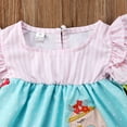thumbnail image 4 of Bagilaanoe Toddler Baby Girl Summer Dress Floral Print Short Sleeves A-line Dresses 1T 2T 3T 4T 5T 6T Kid Swing Sundress, 4 of 6
