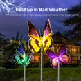 thumbnail image 3 of 3pcs，Solar Garden Lights with Color Changing Fiber Optic Butterflies and Waterproof LED Stake, 3 of 5