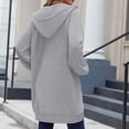 thumbnail image 5 of Long Hoodies for Women Fashion 2026 Full Zip Up Oversized Fleece Lightweight Casual Fall Jacket Coat with Pocket, 5 of 8