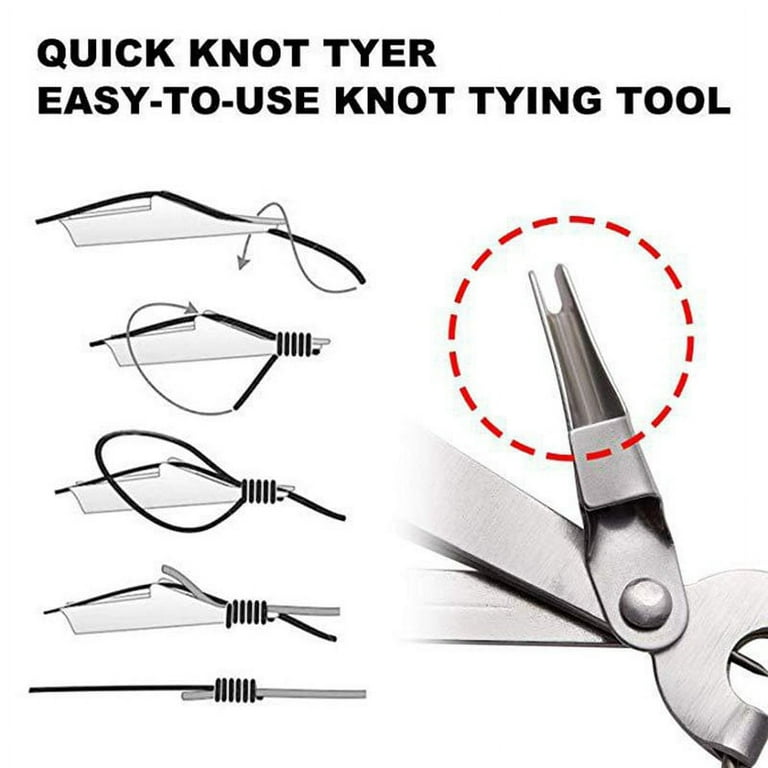 Quick Knot Tying Tool 4 in 1 Fly Fishing Clippers Line Nipper Hook Sharpener  Set 