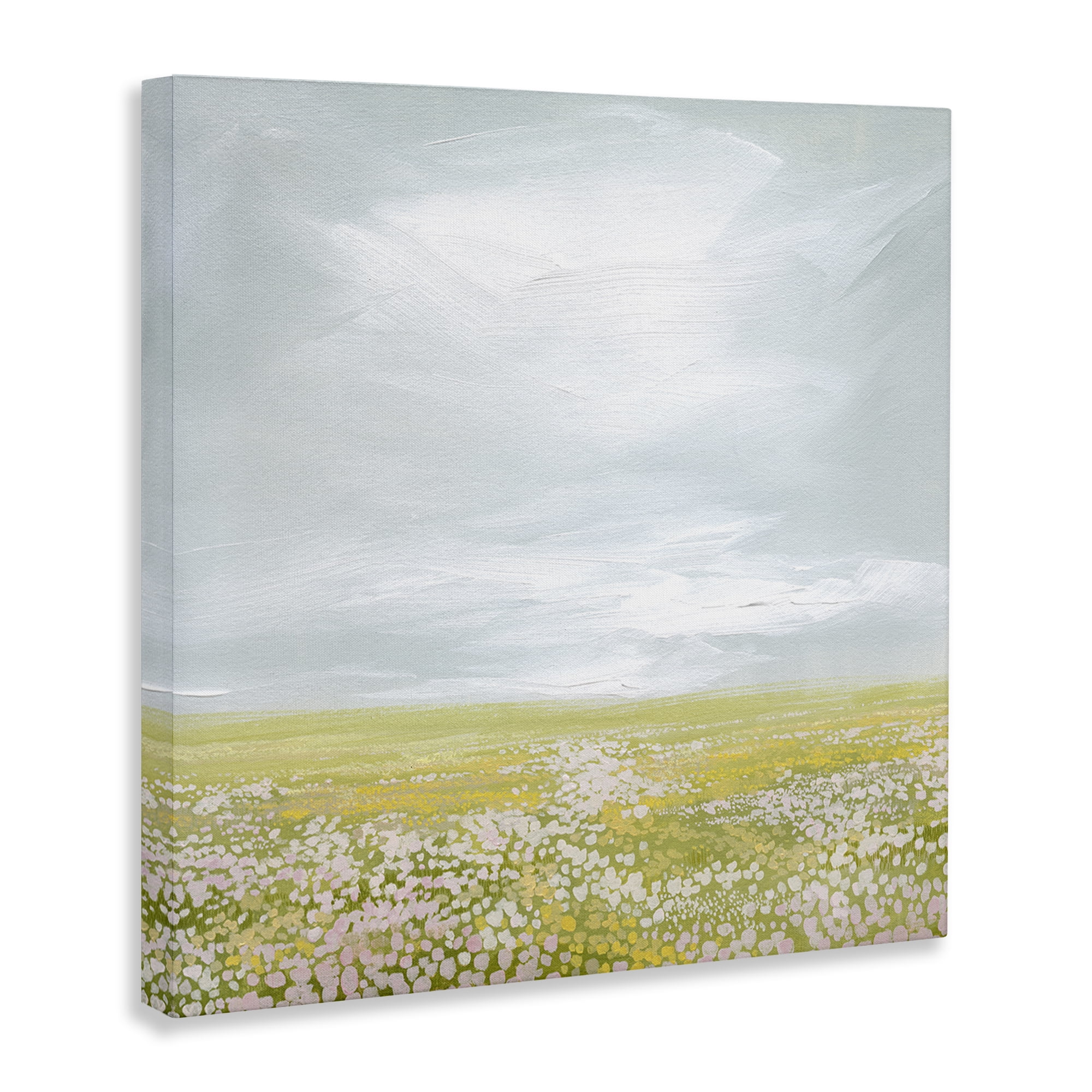 Stupell Industries Vast Spring Meadow Landscape & Nature Painting Wrapped Canvas Art Print Wall Art, 30 x 30