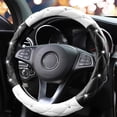 thumbnail image 3 of Cute Diamond Soft Leather Steering Wheel Cover with Bling Bling Crystal Rhinestones, Universal 15 Inch for Women Girls, Fit Vehicles, Sedans, SUVs, Vans, Trucks, 3 of 7