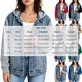 thumbnail image 3 of MaFYtyTPR Women Denim Hoodies Color Block Long Sleeve Jacket with Detachable Hood Casual Patchwork Streetwear Tops A-Black L, 3 of 6