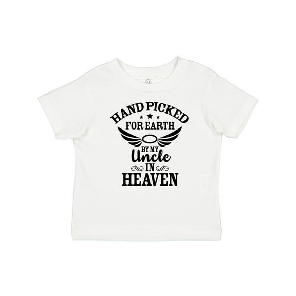 Inktastic Handpicked for Earth by My Uncle in Heaven with Angel Wings Boys or Girls Baby T-Shirt