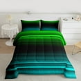 thumbnail image 2 of jejeloiu Retro Stripes Pattern Bedding Comforter Set,Abstract Geometric Twin Comforter Sets,Green Black Cyan Bedding Set For Kids,Microfiber Bedroom Decor Reversible,2 Pieces, 2 of 8