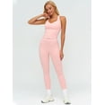 thumbnail image 3 of PISONIC Womens Workout Set Two Piece Racerback Color Block Tank Top Matching High Waist Leggings Gym Pilates Outfits, 3 of 6