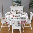 thumbnail image 2 of White Christmas Snowflake Pattern Round Tablecloth 60"x60",Wrinkle Wipeable Table Cloth for Kitchen Dining Room Picnic Patio Party, 2 of 6