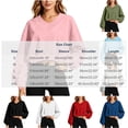 thumbnail image 3 of hoksml Women's Cropped Sweatshirt, V-Neck Balloon Long Sleeve Oversized Pullover Top with Loose Fit, Solid Color Casual Activewear, 3 of 6