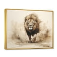 thumbnail image 2 of Designart "The Minimalist Roar of a Lion II" Animals Floater Framed Canvas Wall Art, 2 of 7