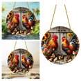 thumbnail image 1 of Farmhouse Rooster Wall Art with Floral and Hanging Rope for Home, 1 of 6