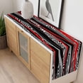 thumbnail image 4 of Red Black Stripes Table Runner - 36 Inch Long, Kitchen Dining Table Runner Dresser Scarves, Modern Gradient Abstract Lines Art Farmhouse Decor for Coffee Tables Wedding Party Banquet, 4 of 8