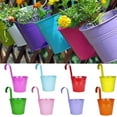 thumbnail image 1 of Estbridg 8 Pack 4 Inch Iron Hanging Planters Multicolor Flower Pots Balcony Garden Railing Planter  Fence Hanging Metal Bucket Plants Holders Set for Indoor and Outdoor with Detachable Ho, 1 of 7