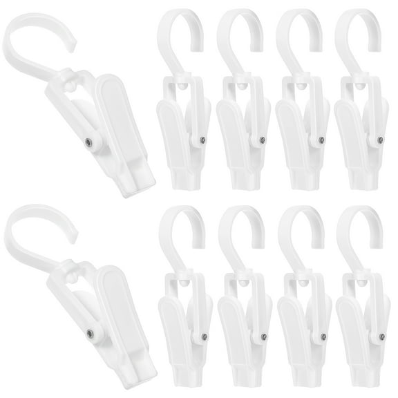 Masteelf 10pcs Laundry Hooks Swivel Hooks Clips For Hanging Clothes Closet Hanger Clips Hooks Dish Towel Clips Hat Hangers Sock Clips