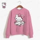 thumbnail image 3 of Sudaderas con capucha con estampado de HELLO KITTY para mujer, ropa de calle bonita de gran tamaño, Jersey recortado, Y2k, 3 of 3