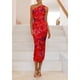 thumbnail image 2 of Vestido PRETTYGARDEN de un Hombro con Fruncido y Estampado Floral XXL, 2 of 6