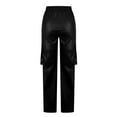 thumbnail image 6 of UTSJKR Women's Faux Leather Hollow out Pants High Waist PU Leather Cargo Pants with Pockets Streetwear Straight Long Trousers Black Gothic Punk Style Pants Black 6, 6 of 6